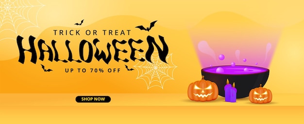 Vettore gardient halloween vendita banner modello design.