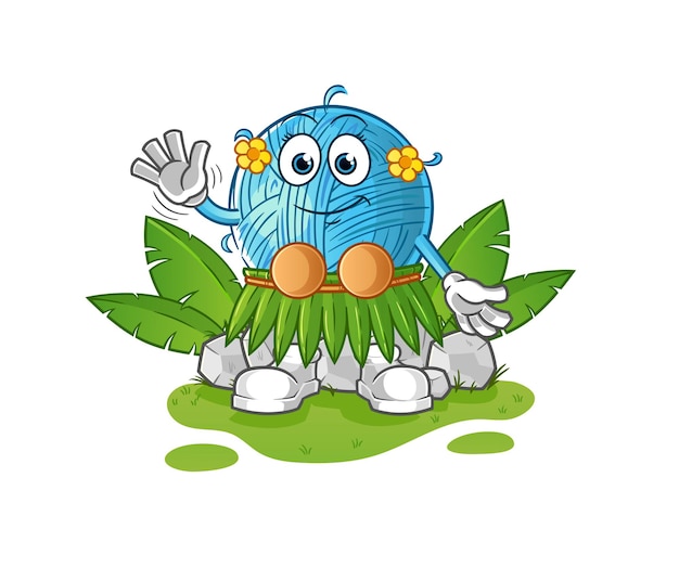 Garenbal hawaiiaans zwaaiend karakter. cartoon mascotte vector