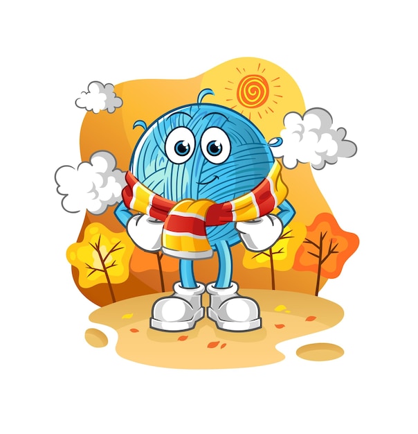 Garenbal in de herfst cartoon mascotte vector