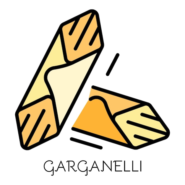 Vector garganelli pasta icon outline garganelli pasta vector icon color flat isolated on white