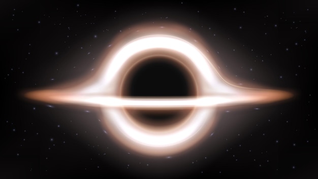 Vector gargantua black hole, space concept. vector illustration