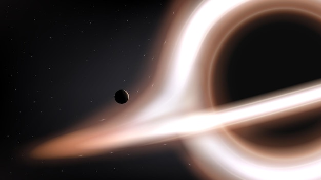 Vector gargantua black hole, space concept. vector illustration