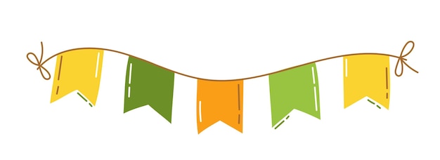 Garland Flags St Patrick's Day Vector Illustration Flat