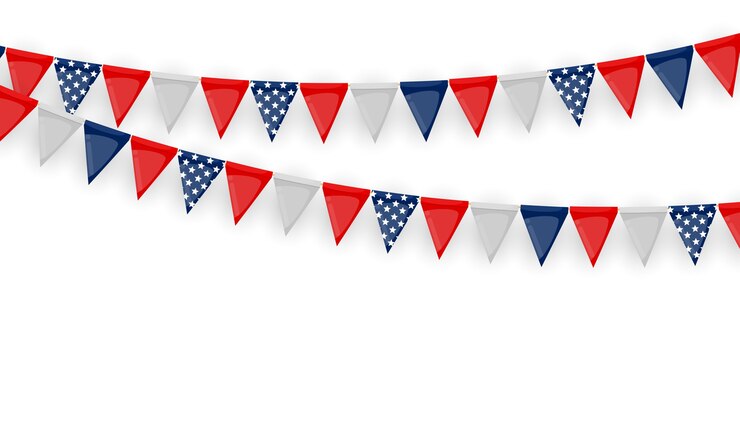 Vector garland of flags