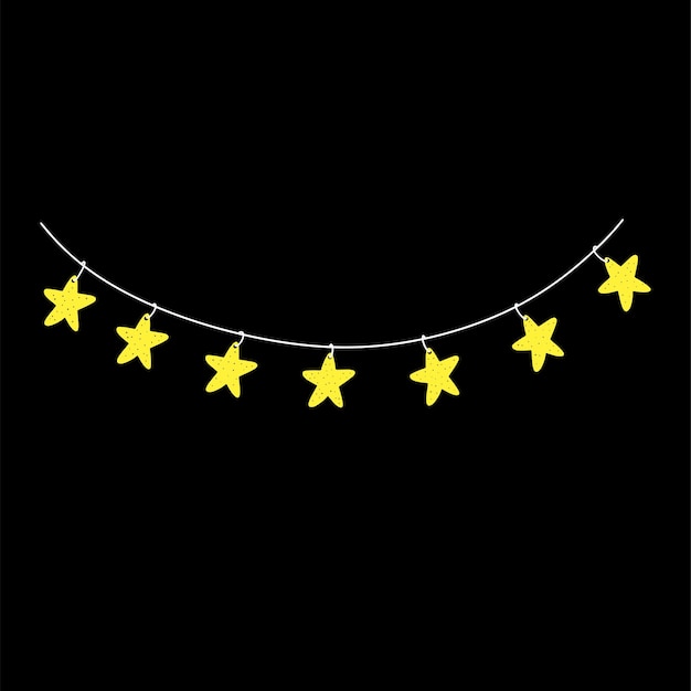 Garland glowing with stars Vector illustration