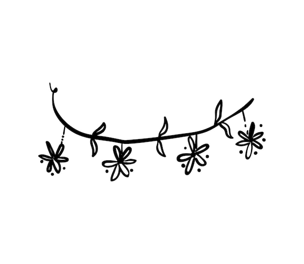 Vector garland in hand drawing style