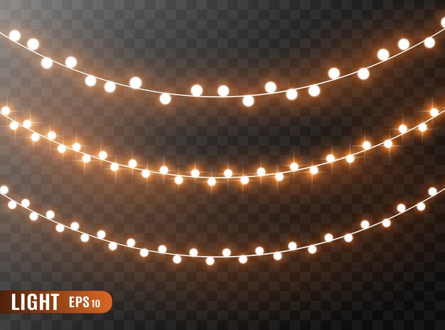 Vector garland lights isolated.