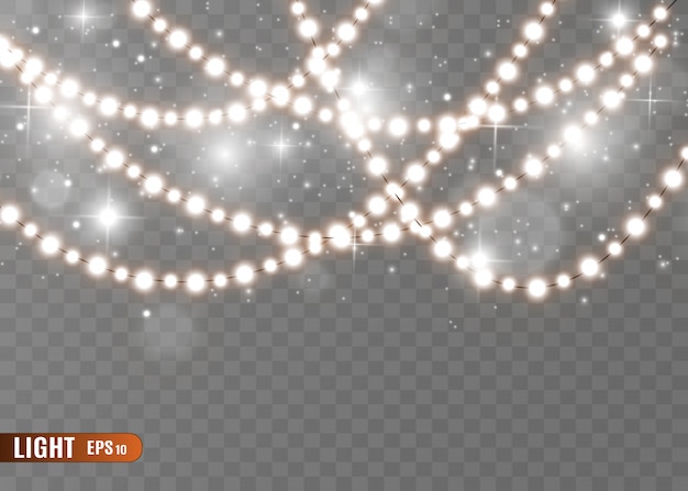 Vector garland lights isolated.