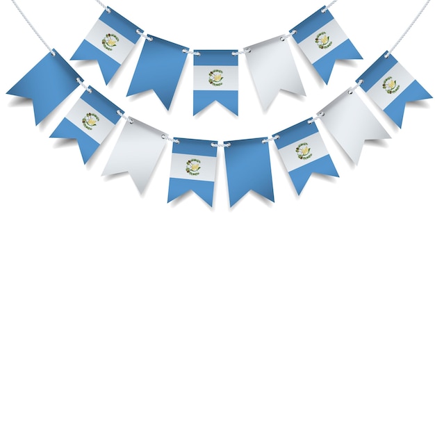 Garland with the flag of Guatemala on a white background