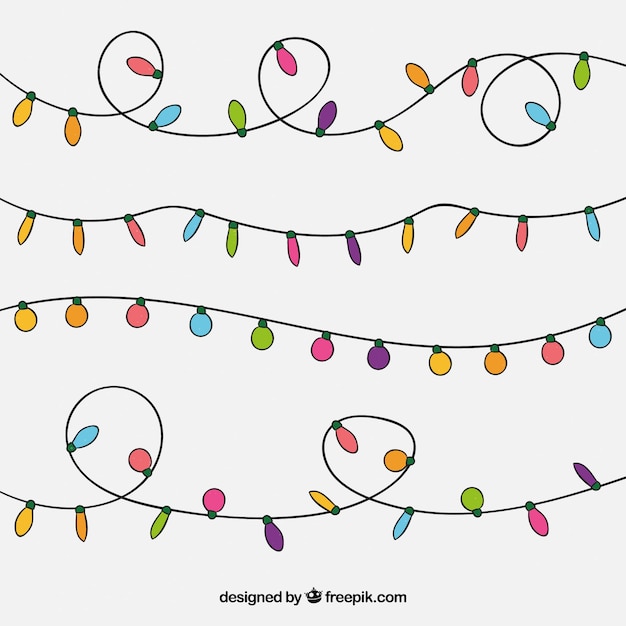 garlands of hand drawn lights