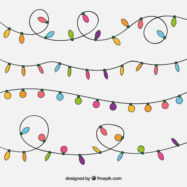 Garlands of hand drawn lights