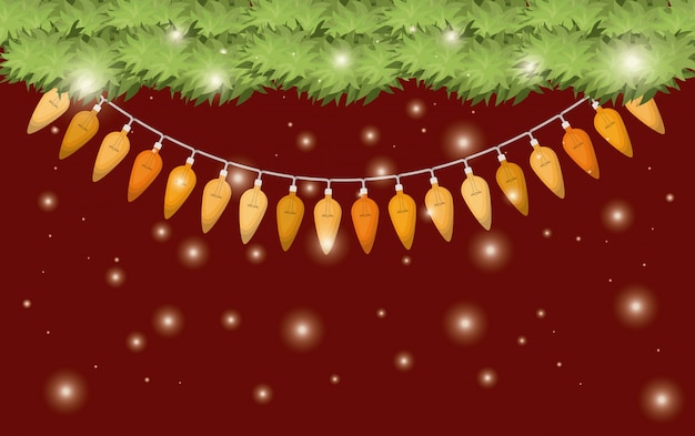 garlands with christmas lights hanging