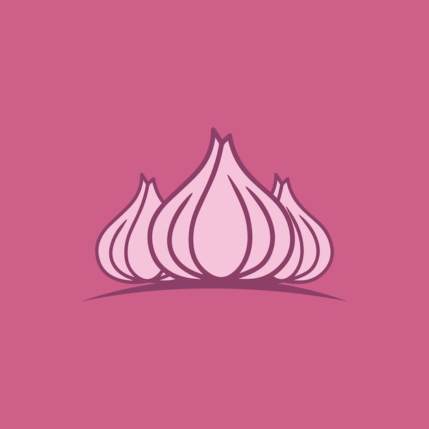 Modello di disegno dell'illustrazione dell'icona di vettore dell'aglio