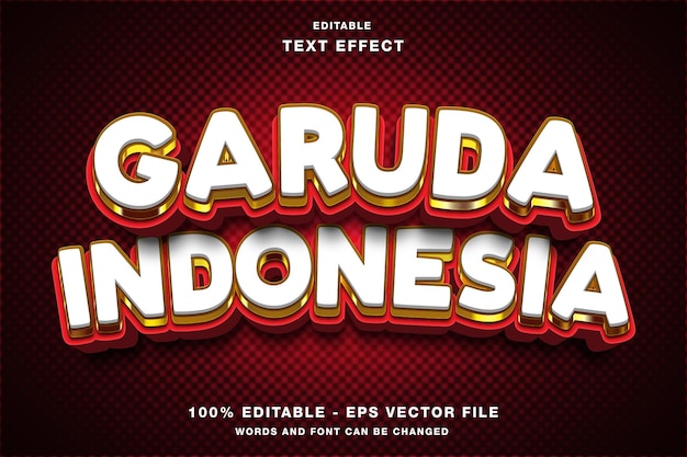 Garuda Indonesië bewerkbaar teksteffect