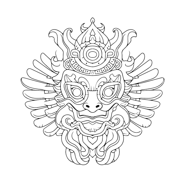 Garuda wisnu kencana colorare il giorno del disegno al tratto