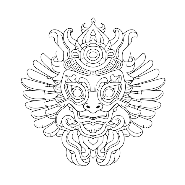 Garuda Wisnu kencana coloring page line drawing day