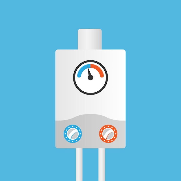 Иконка газового котла в плоском стиле Векторная иллюстрация нагревателя на изолированном фоне Бизнес-концепция знака кипения