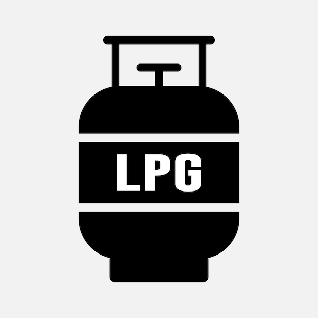 Gas bottle simple vector icon isolated on white background