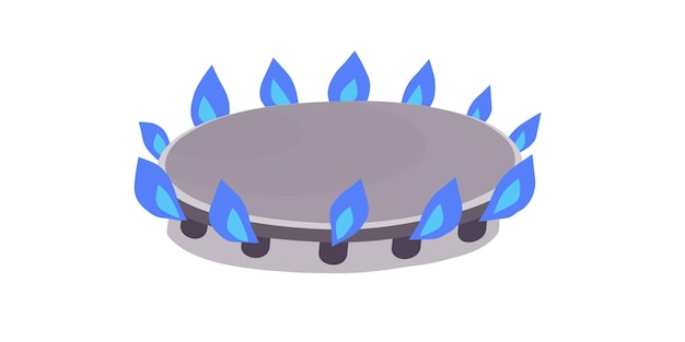 Gas burner. Natural fuel. Blue fire.