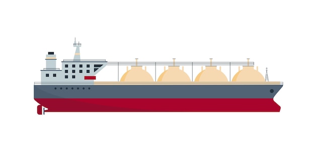 ガス運搬船タンカー アイコン。海上貨物輸送。