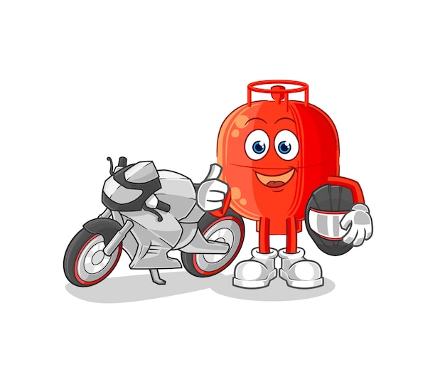 Gas cilinder racer karakter cartoon mascotte vector