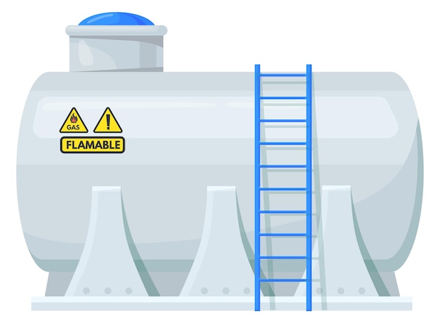 Vettore contenitore del gas icona del serbatoio di metallo pericoloso infiammabile