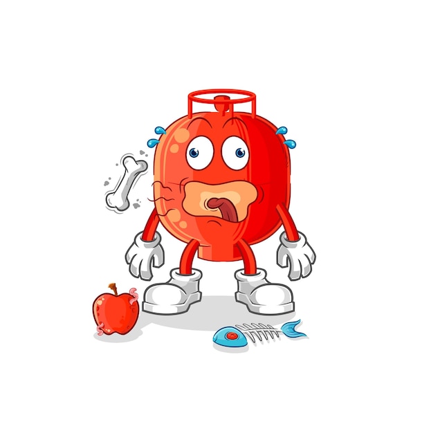 Gas cylinder burp mascot cartoon vector