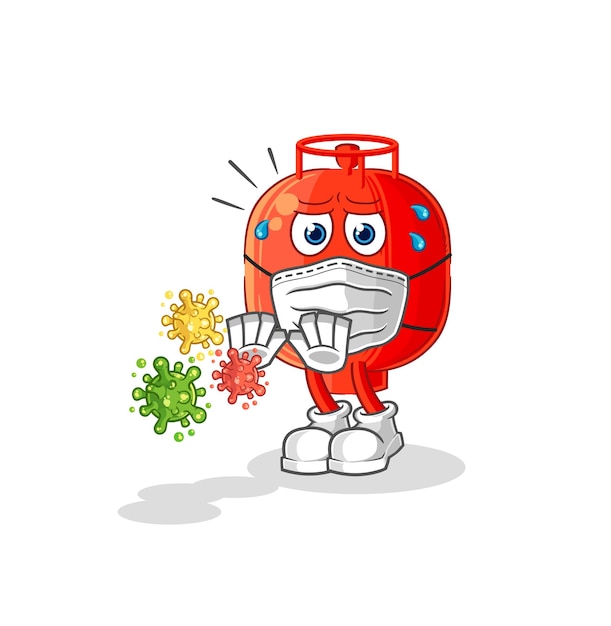 Gas cylinder refuse viruses cartoon cartoon mascot vector