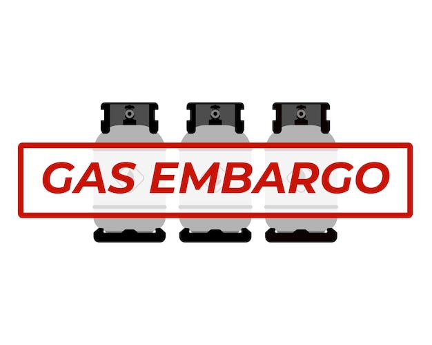 Gas embargo concept. Flat style.