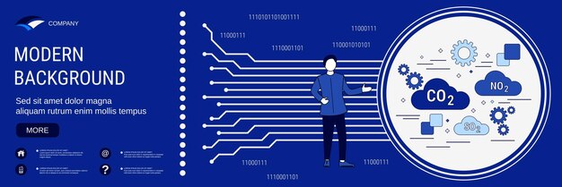 Шаблон дизайна вектора экосистемы парникового эффекта выбросов газов