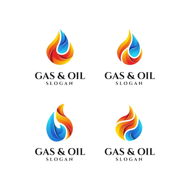 Gas en olie logo sjabloon