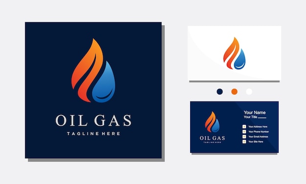 Gas en olie sanitair energie logo ontwerp pictogram vector