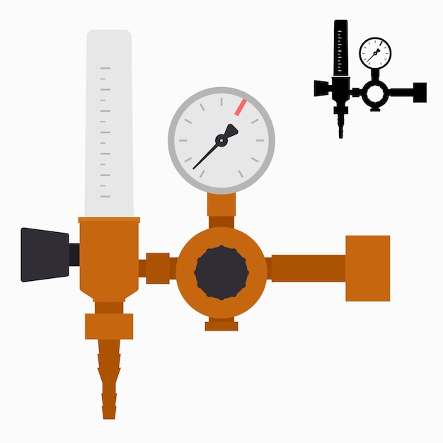 Vector gas flow regulator, controller with manometer