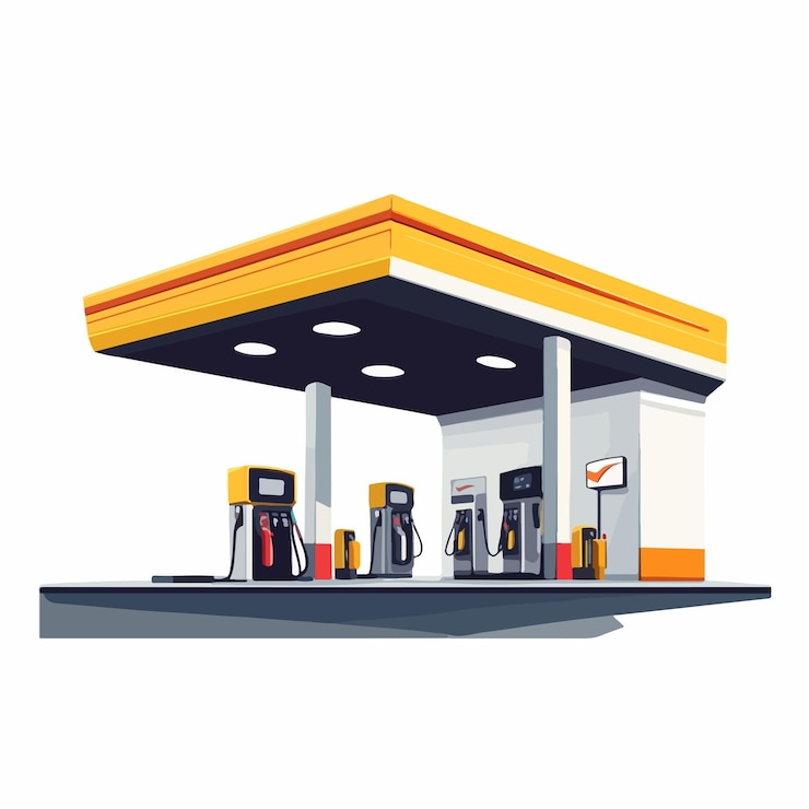 Vector gas fuel station vector illustration isolated
