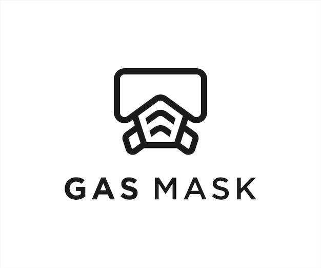 ガスマスクのロゴまたは呼吸器のアイコン