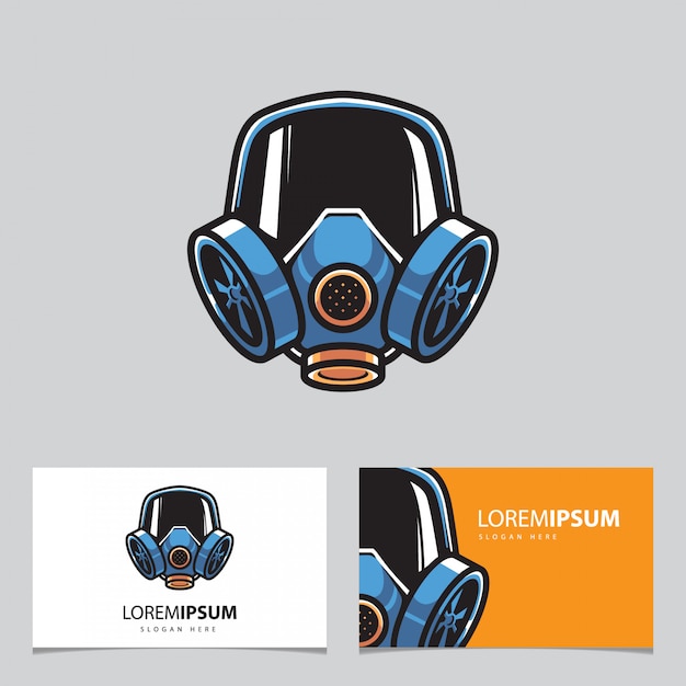 Gas mask mascot and business cards