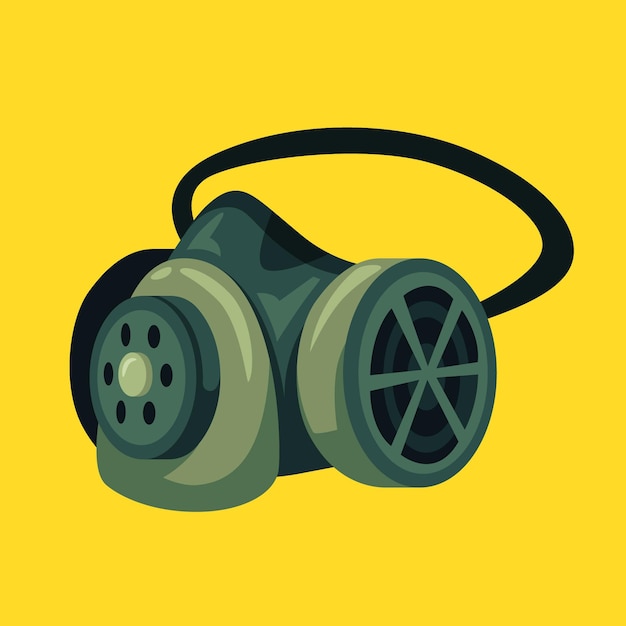 Gas mask respirator illustration