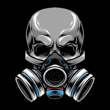 Premium Vector | Gas mask skull