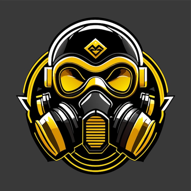 Gas mask sports mascot gaming logo