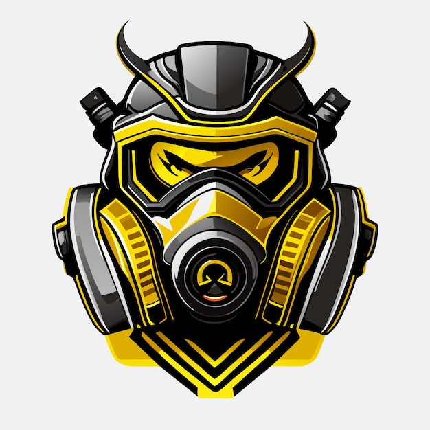 Gas mask sports mascot gaming logo