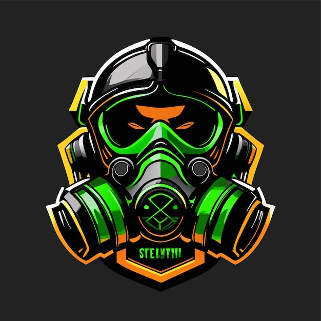 Premium Vector | Gas mask sports mascot gaming logo