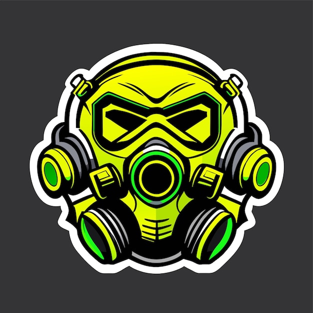 Gas mask sports mascot gaming logo