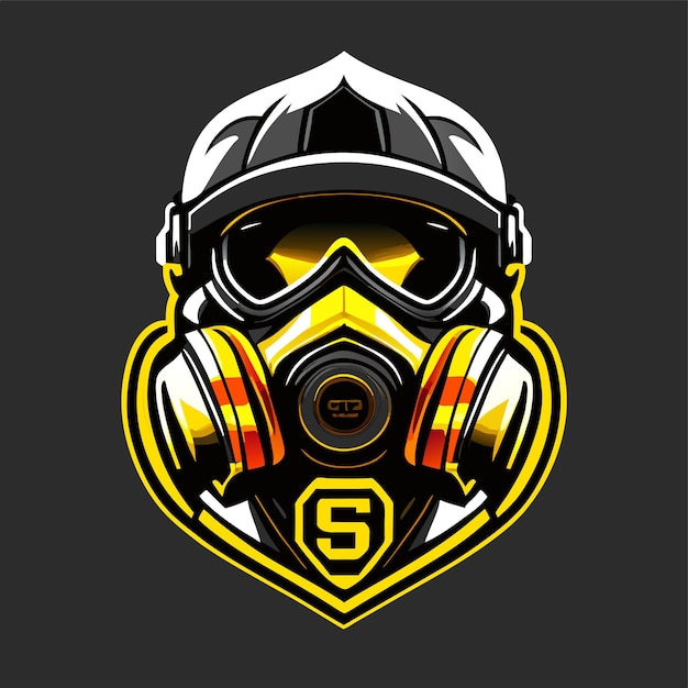 Gas mask sports mascot gaming logo