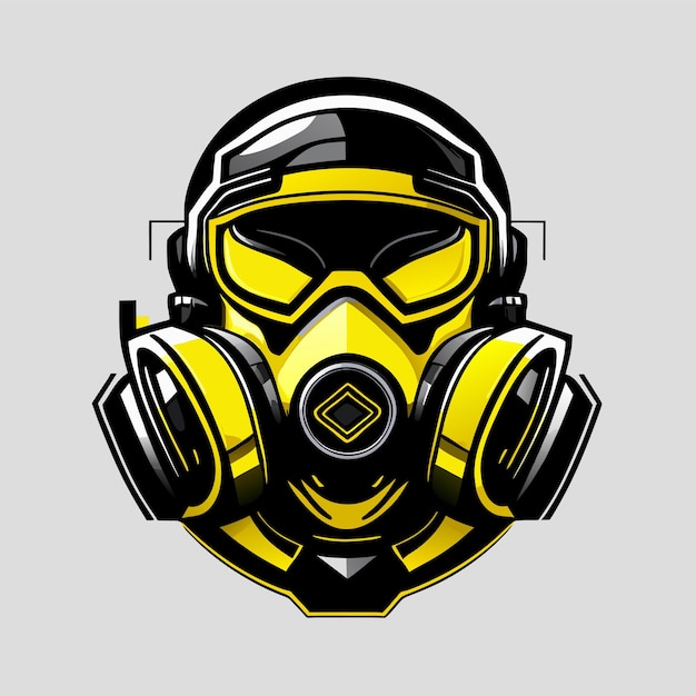 Gas mask sports mascot gaming logo