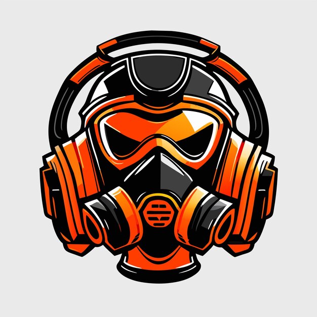 Gas mask sports mascot gaming logo