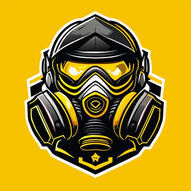 Gas mask sports mascot gaming logo