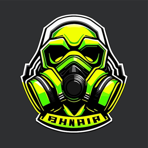 Vector gas mask sports mascot gaming logo