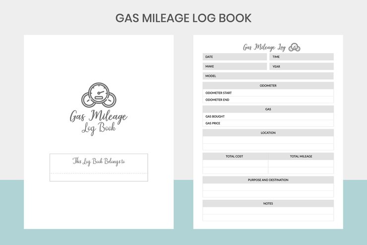 Vector gas mileage log book kdp interior