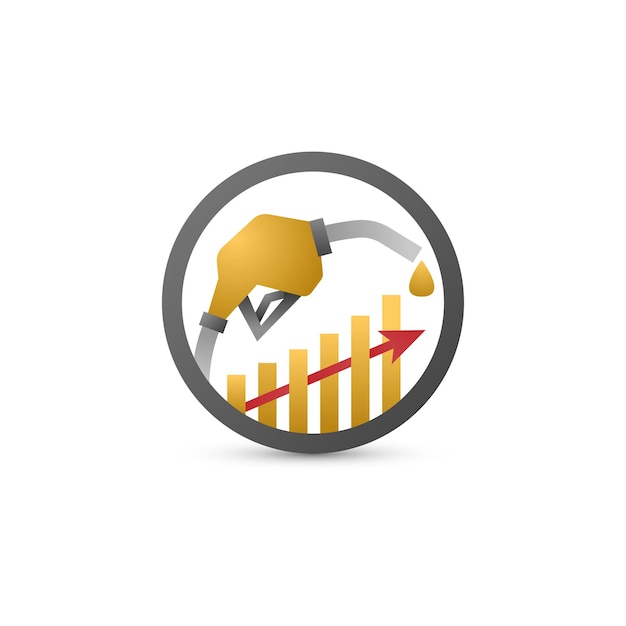 Gas or Oil Prices Going Up Fuel Illustration with Rising Graph and Arrow Gasoline Fuel Price Increase Icon