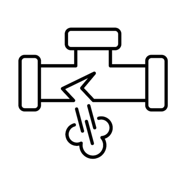 Gas Pipe Leak Line Illustration